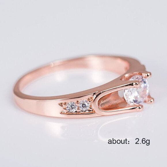💍 Dainty Tiny CZ Trendy Rose Gold Rings for Women, INDN8140 - Picture 1 of 5